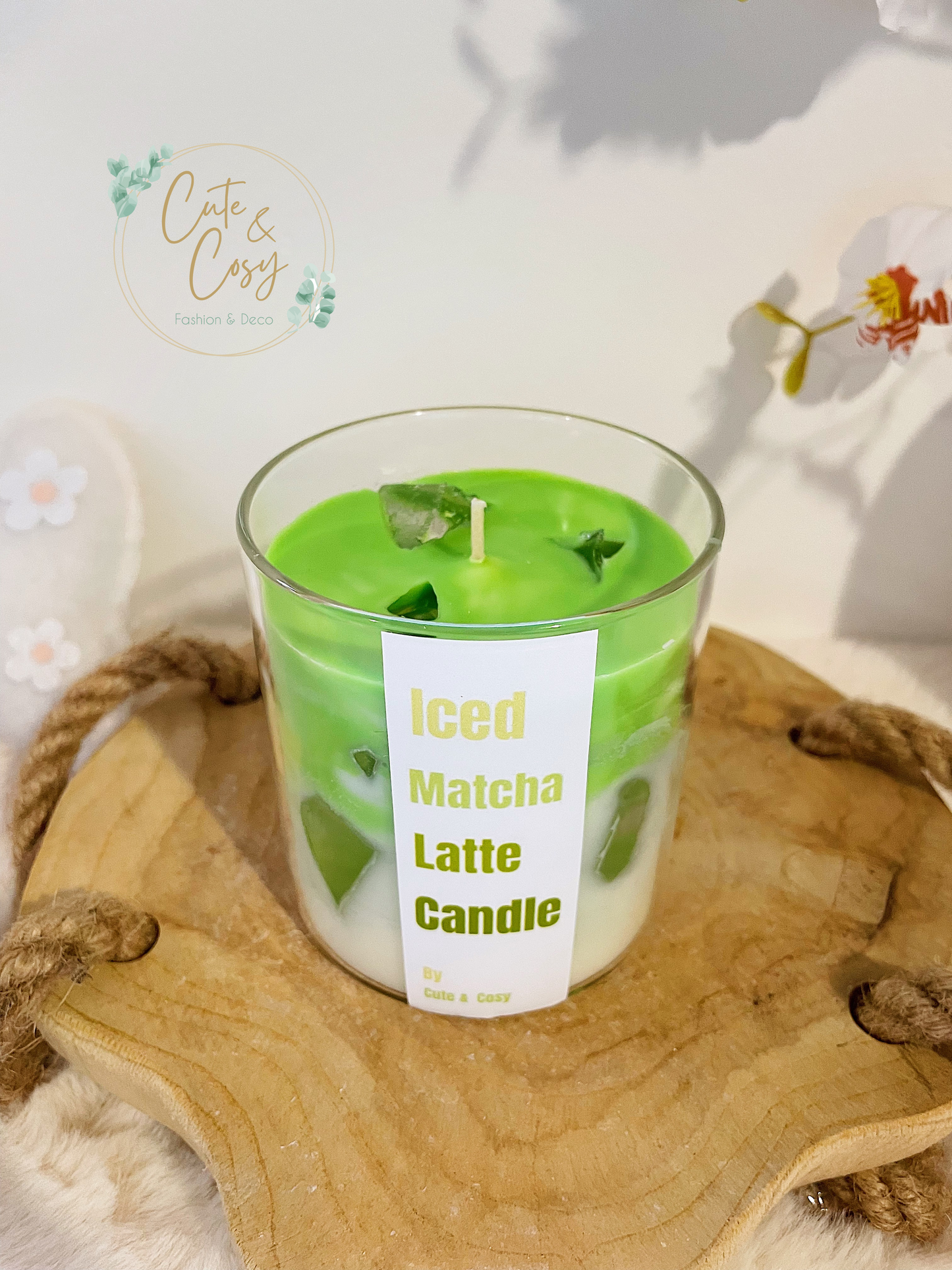 Iced Matcha latte kaars (zonder geur)