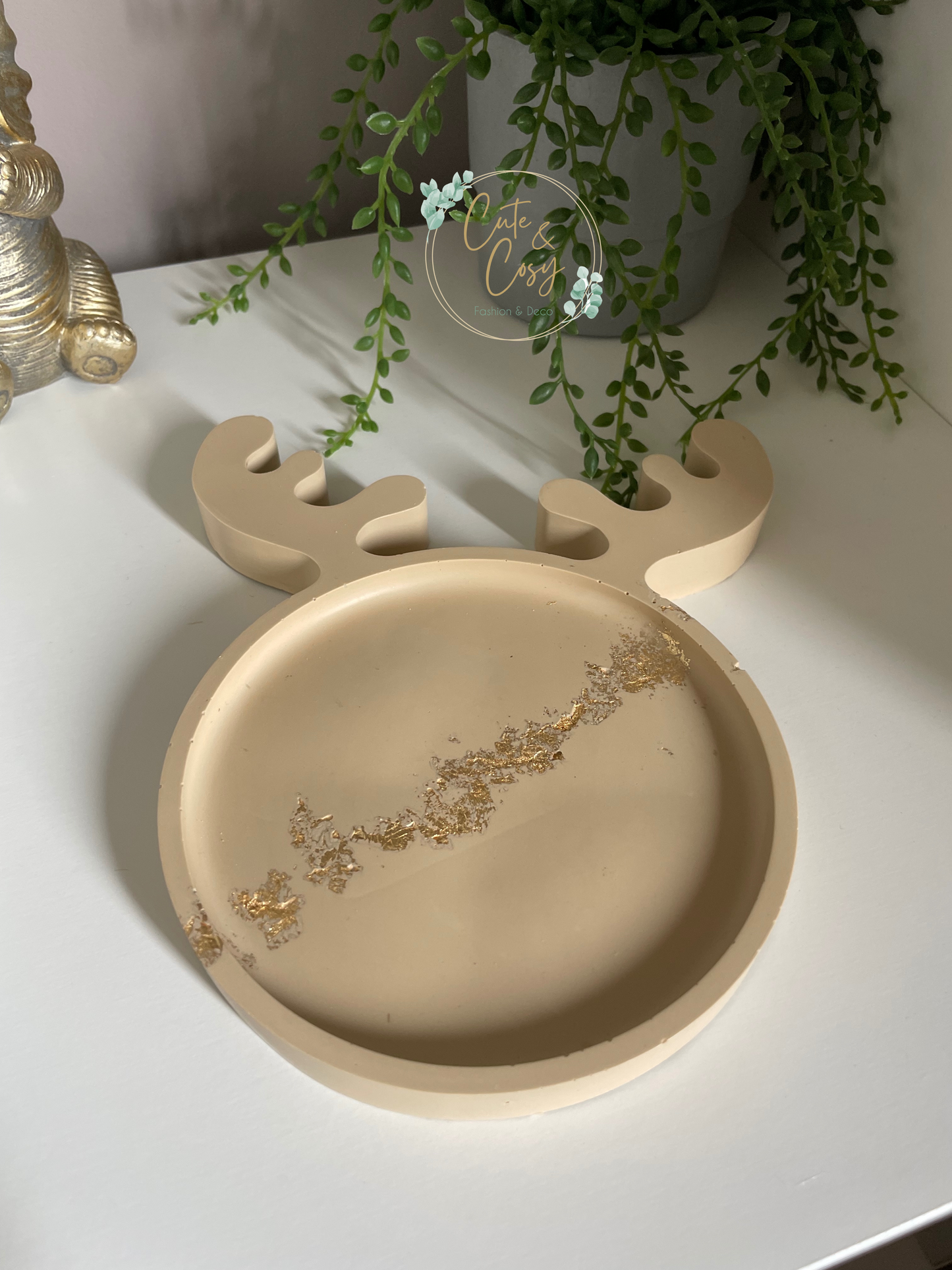 Rendier schaal - beige/ bruin