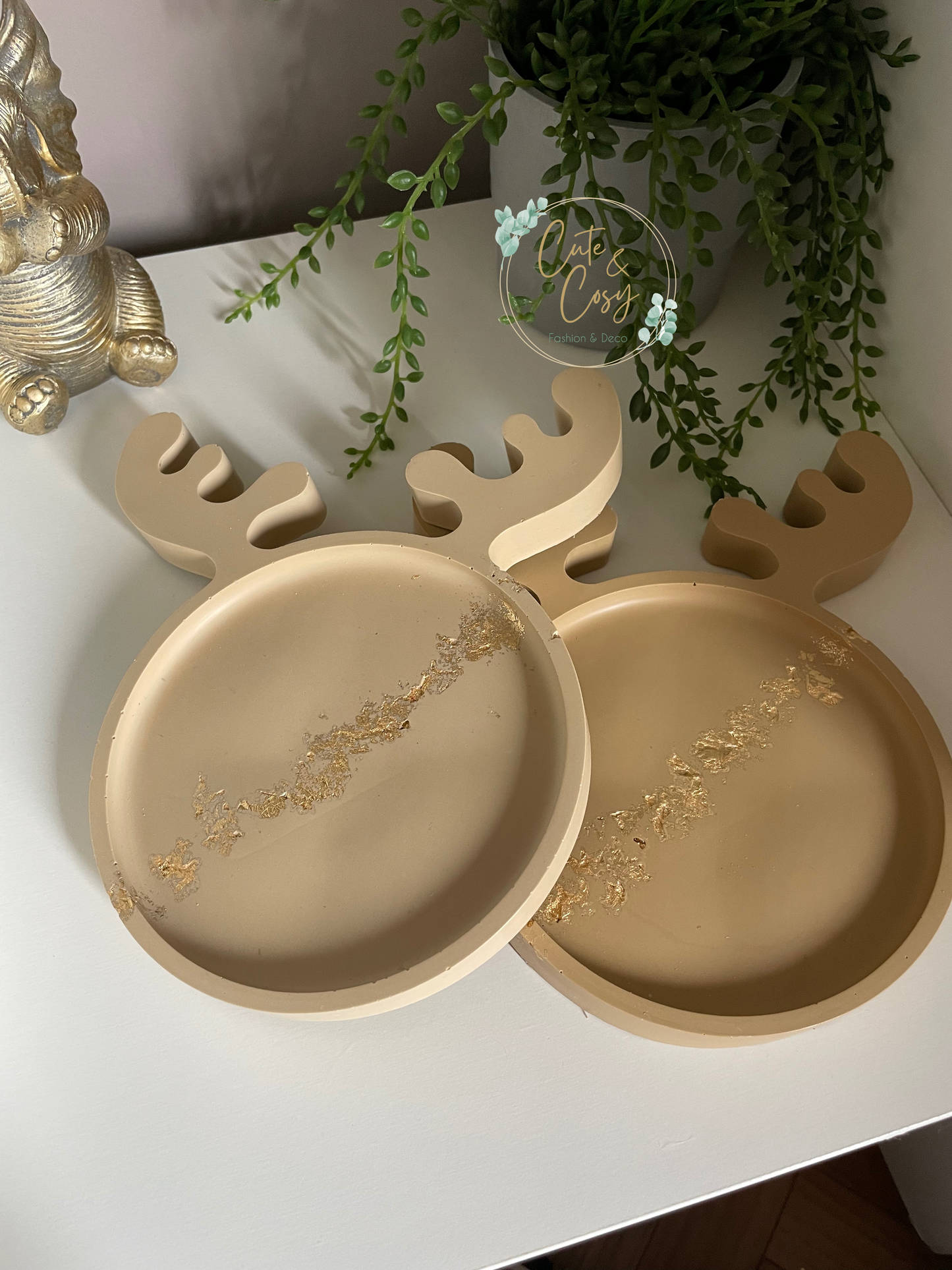 Rendier schaal - beige/ bruin