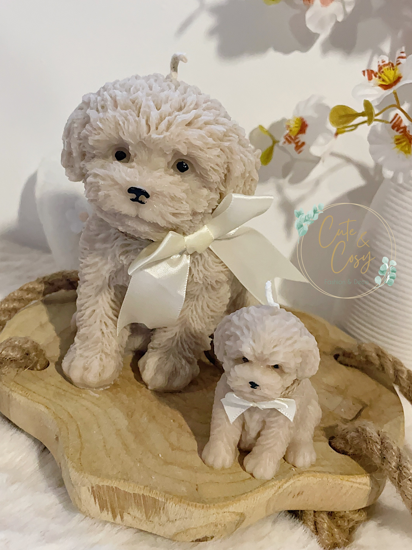 XXL hond + mini hond setje - beige