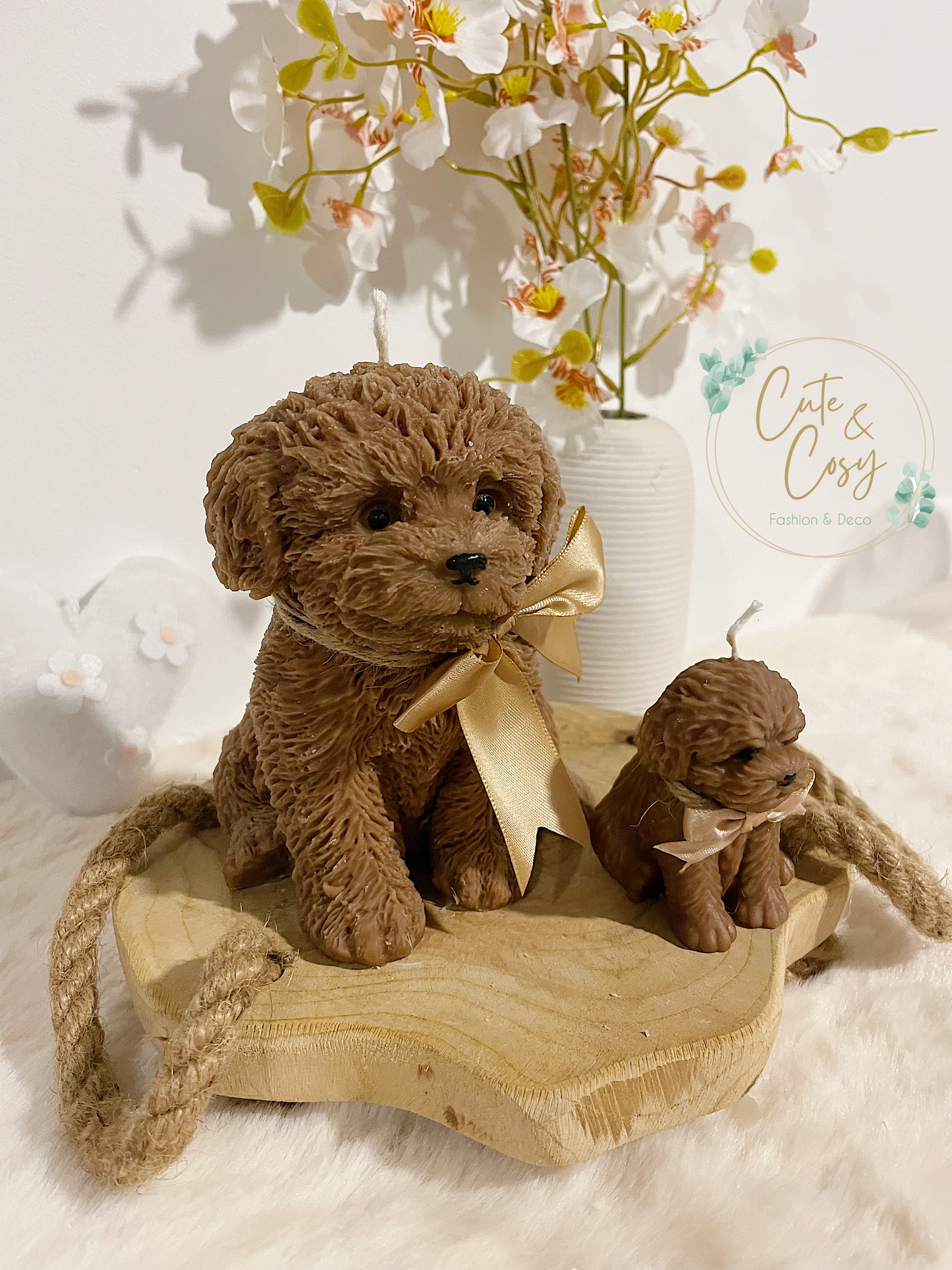 XXL hond + mini hond setje - bruin