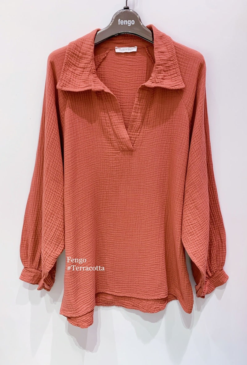 The Elin Blouse - Burnt Orange