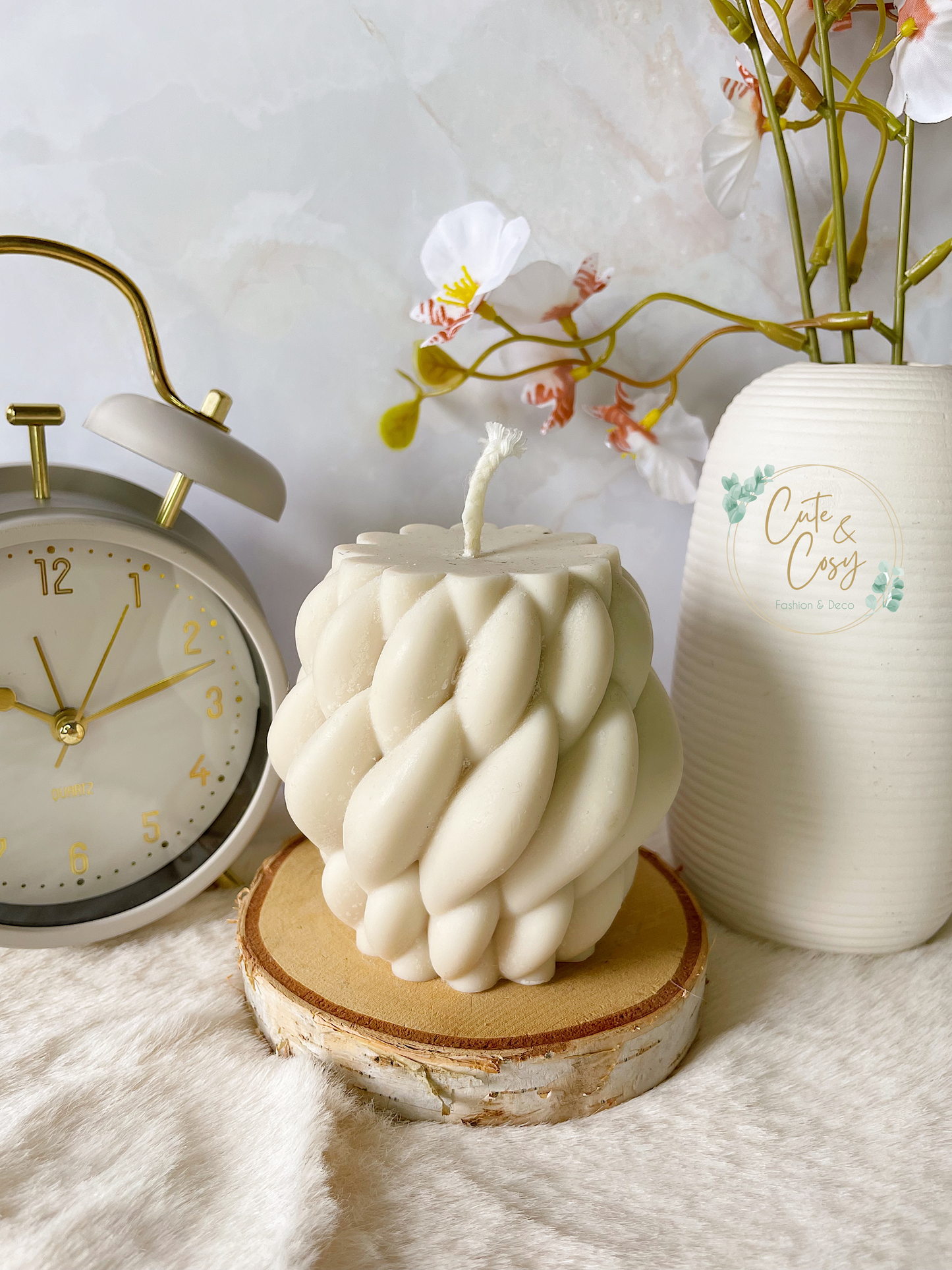 Wool ball candle
