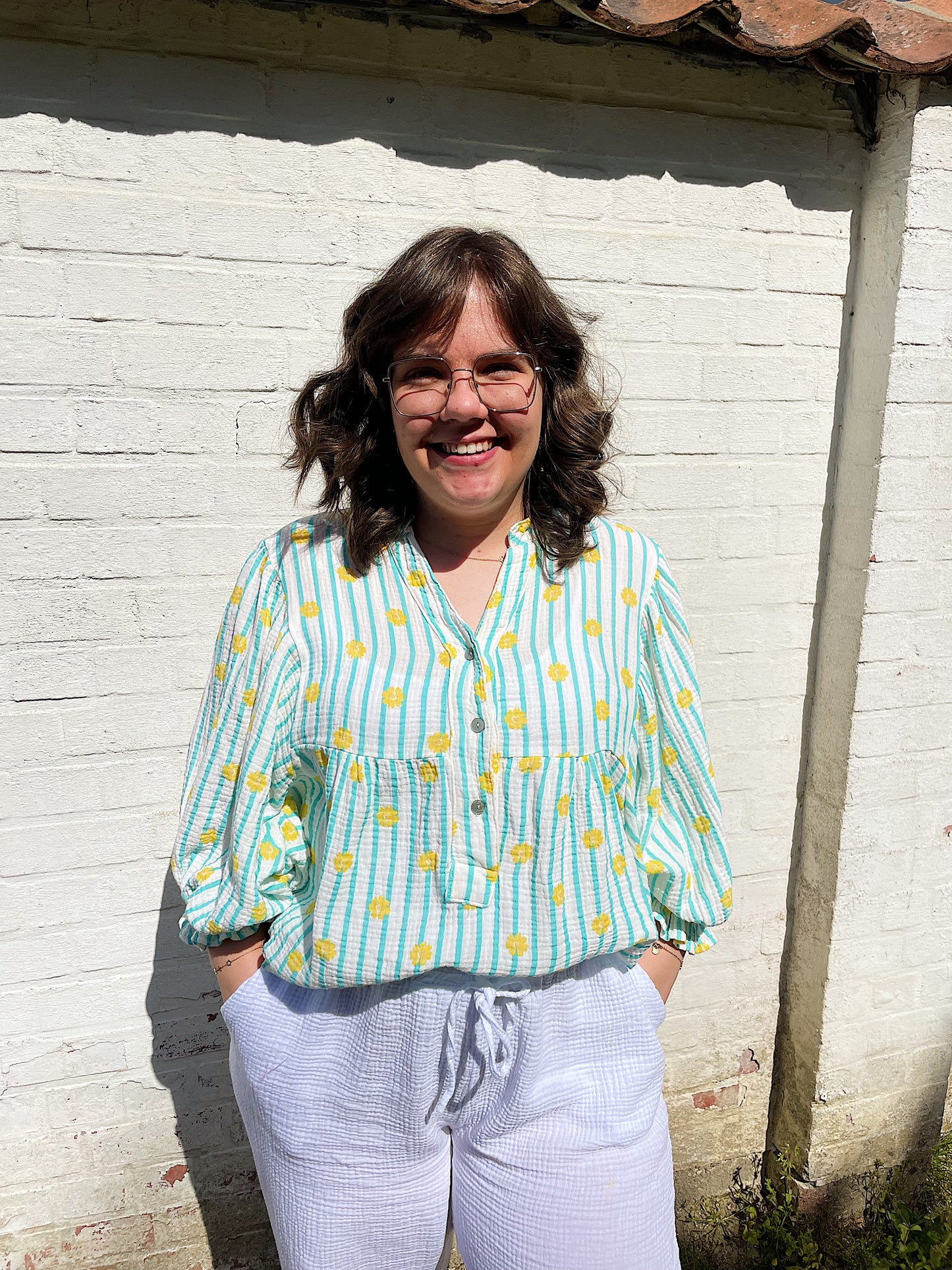 Summer in Italy Blouse - Muntgroen