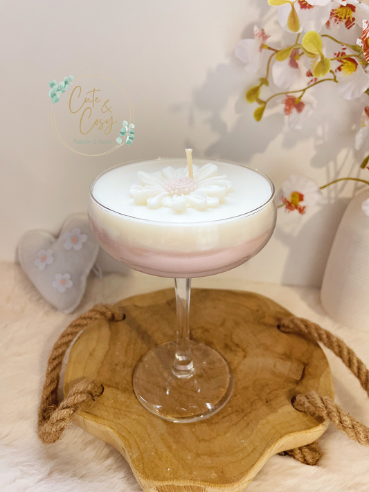 Pink Daisy cocktail kaars