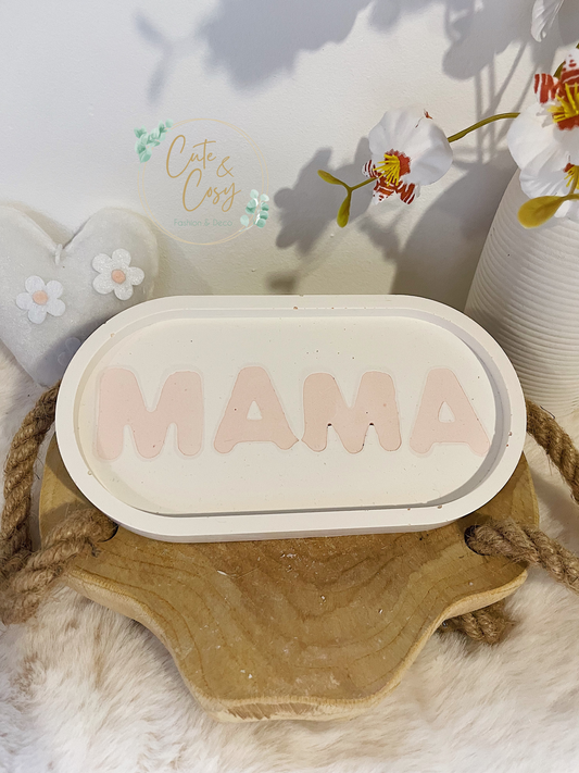 Mama schaaltje - wit/ roos