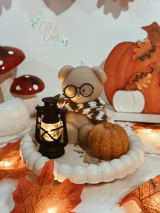 Herfstbeertjes met bubble schaal beige met goud