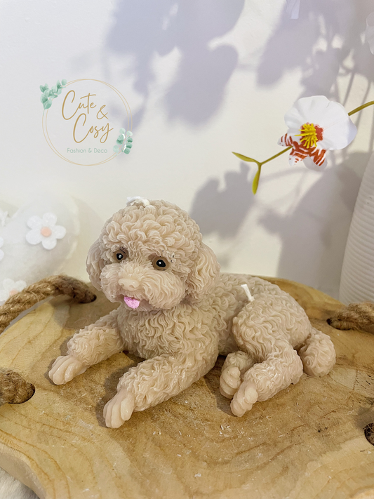 Puppy Candle - beige