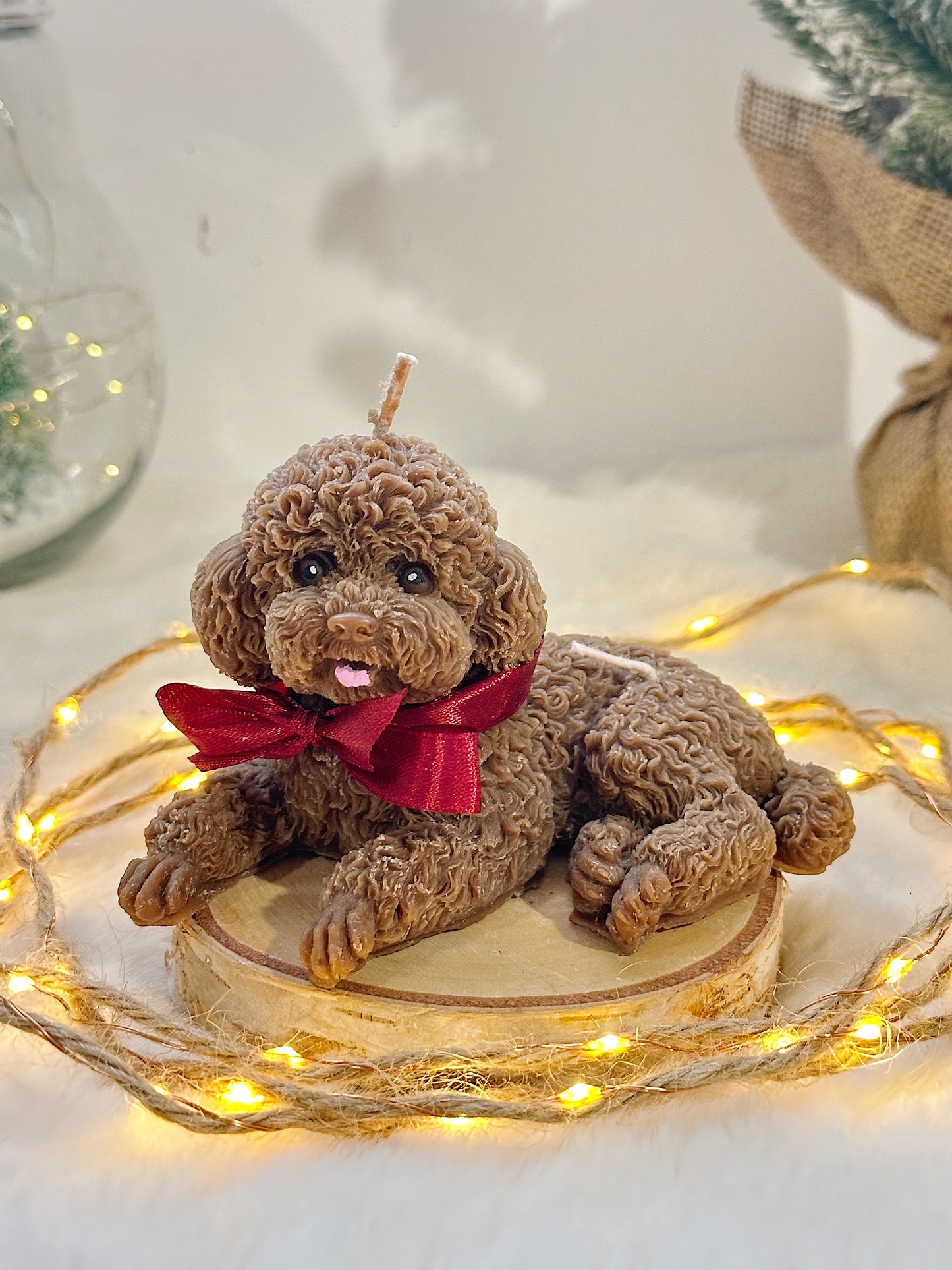 Puppy Candle kersteditie- bruin