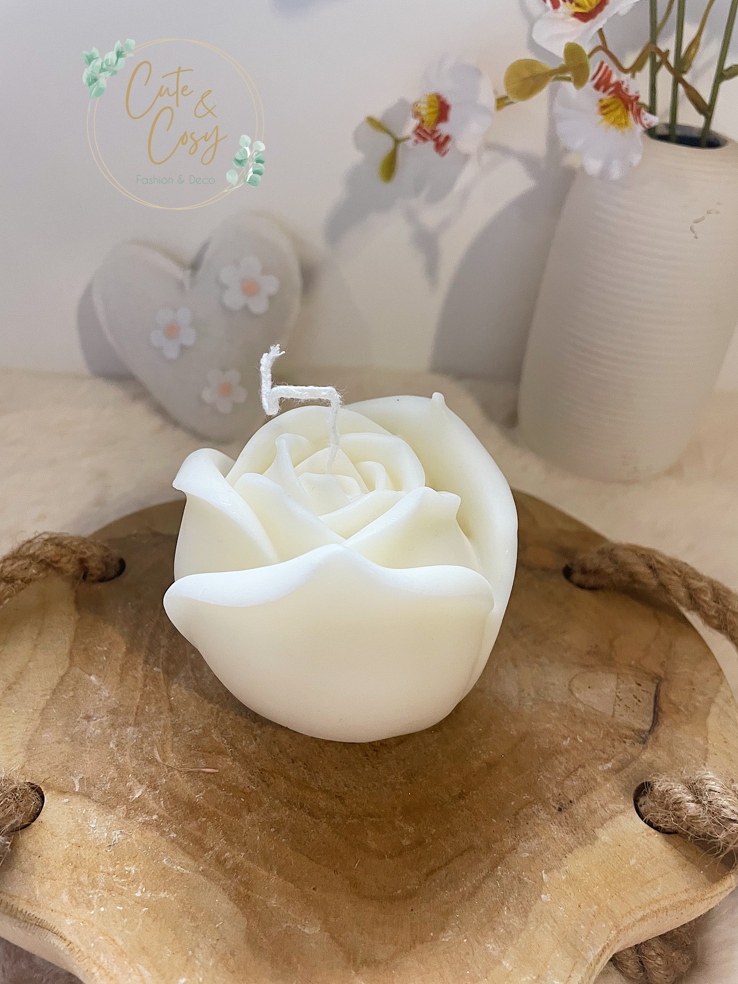 Rose Candle - wit