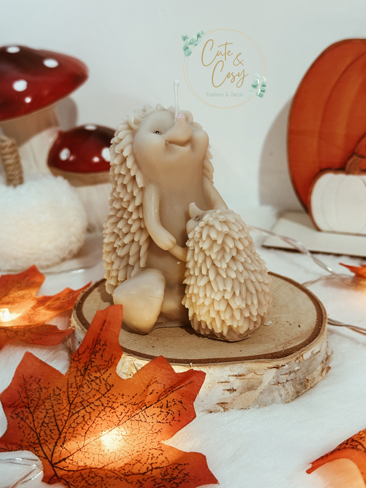 Mama met baby egel - beige