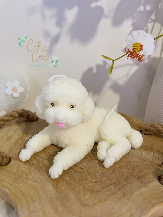 Puppy candle - wit