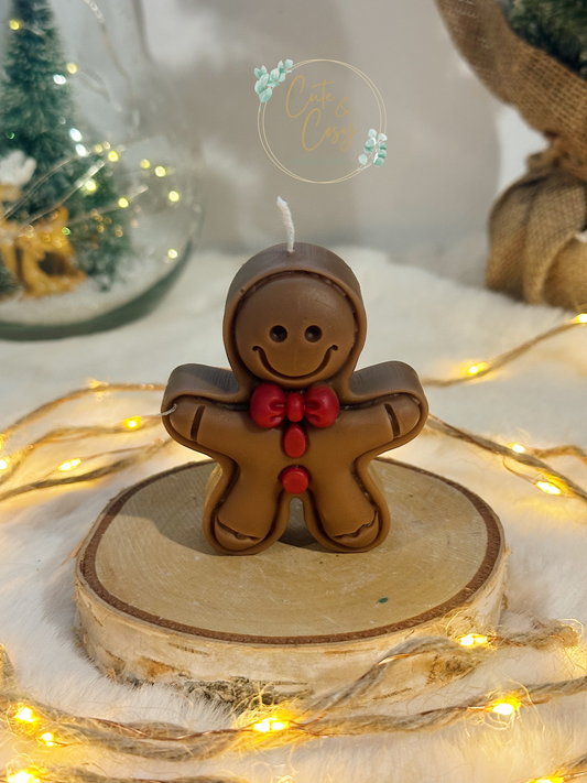 Gingerbread met rode strik- bruin