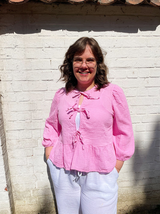The Cute Bow Top - Pink