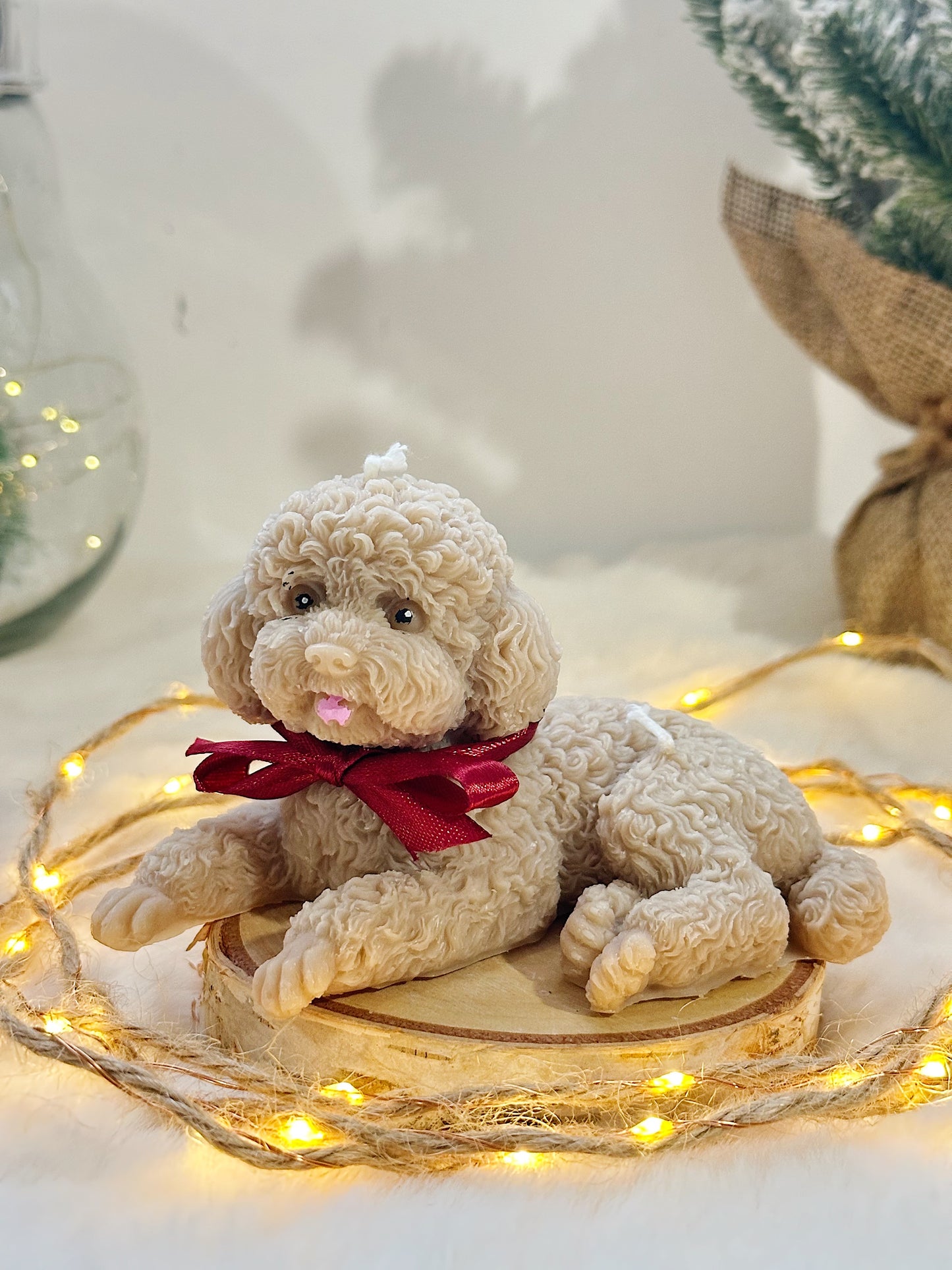 Puppy Candle kersteditie- beige