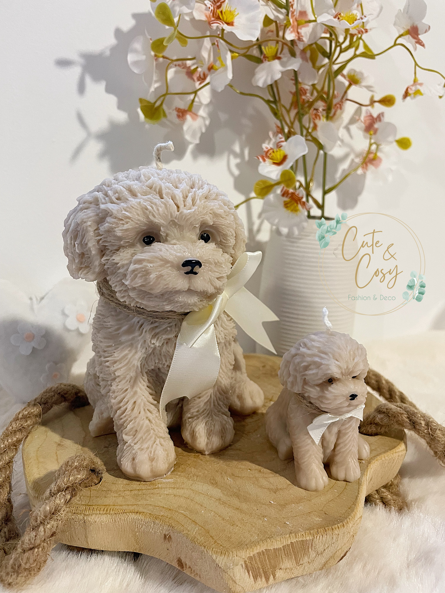 XXL hond + mini hond setje - beige