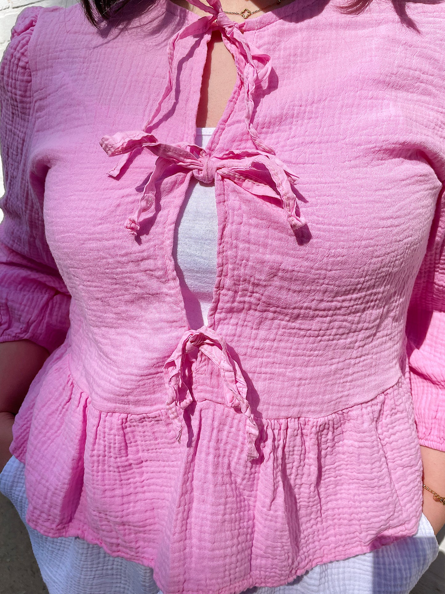 The Cute Bow Top - Pink