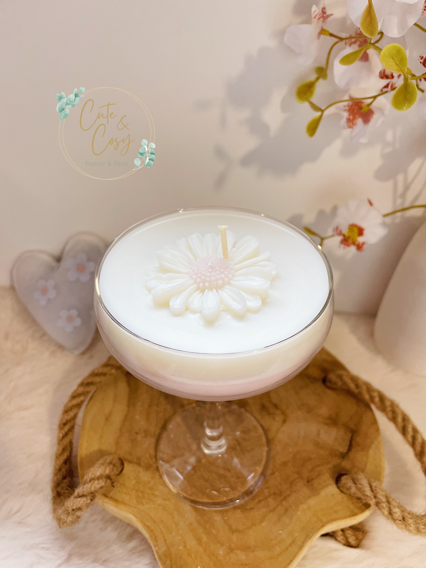 Pink Daisy cocktail kaars