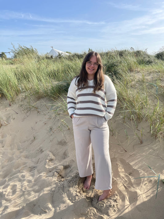 The Striped Sweater - taupe