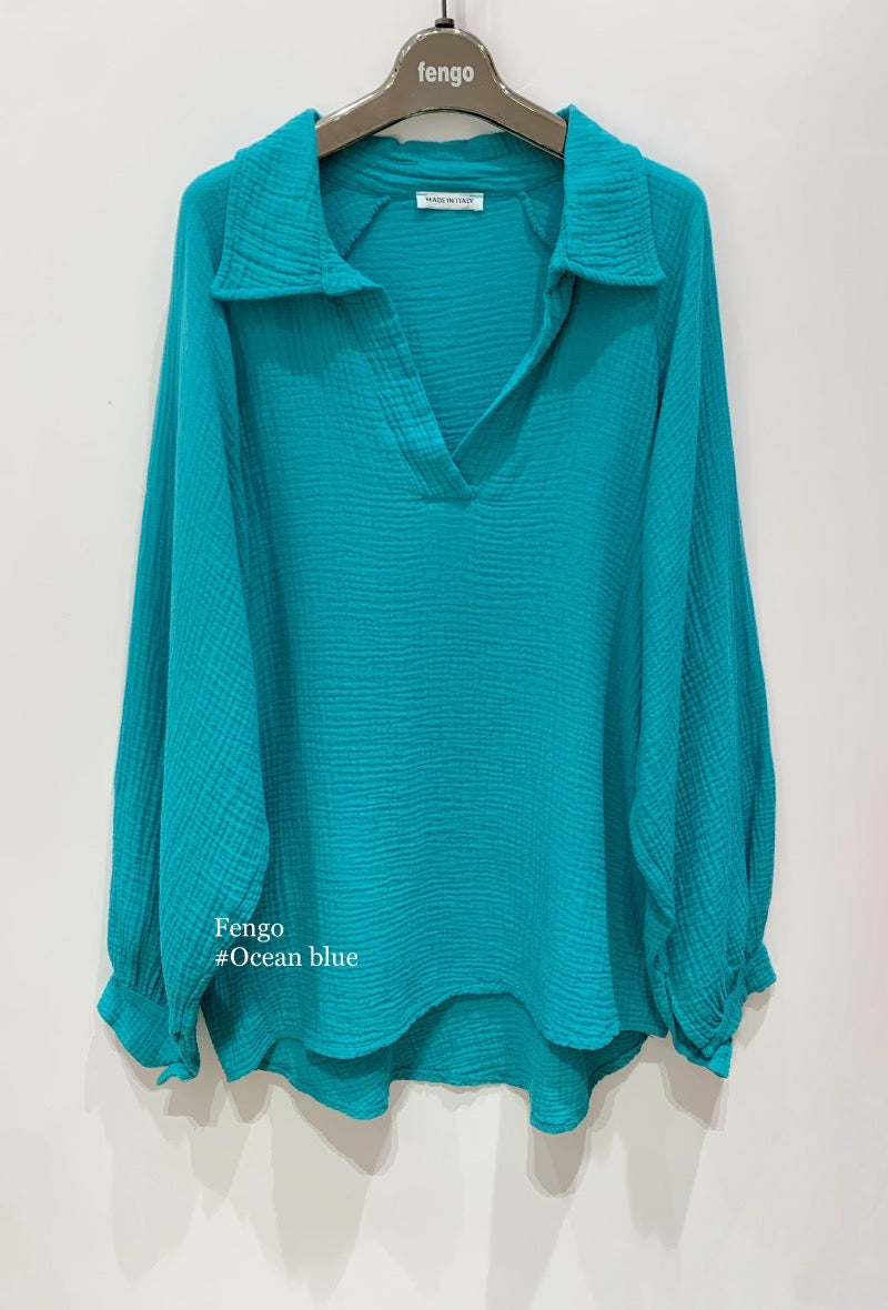 The Elin Blouse - Turquoise