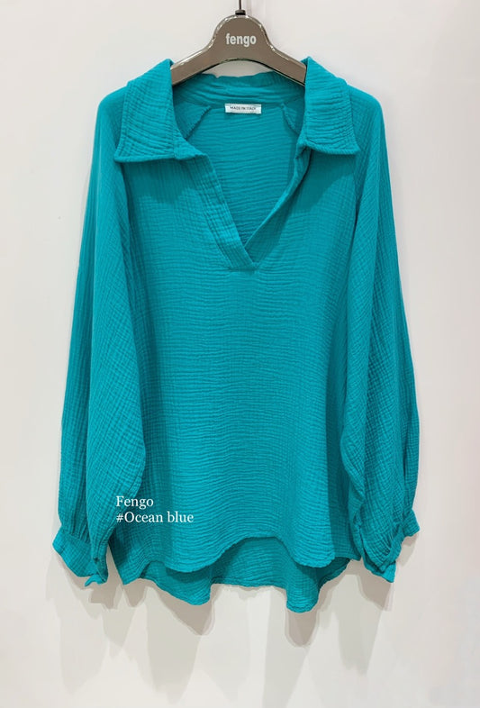 The Elin Blouse - Turquoise