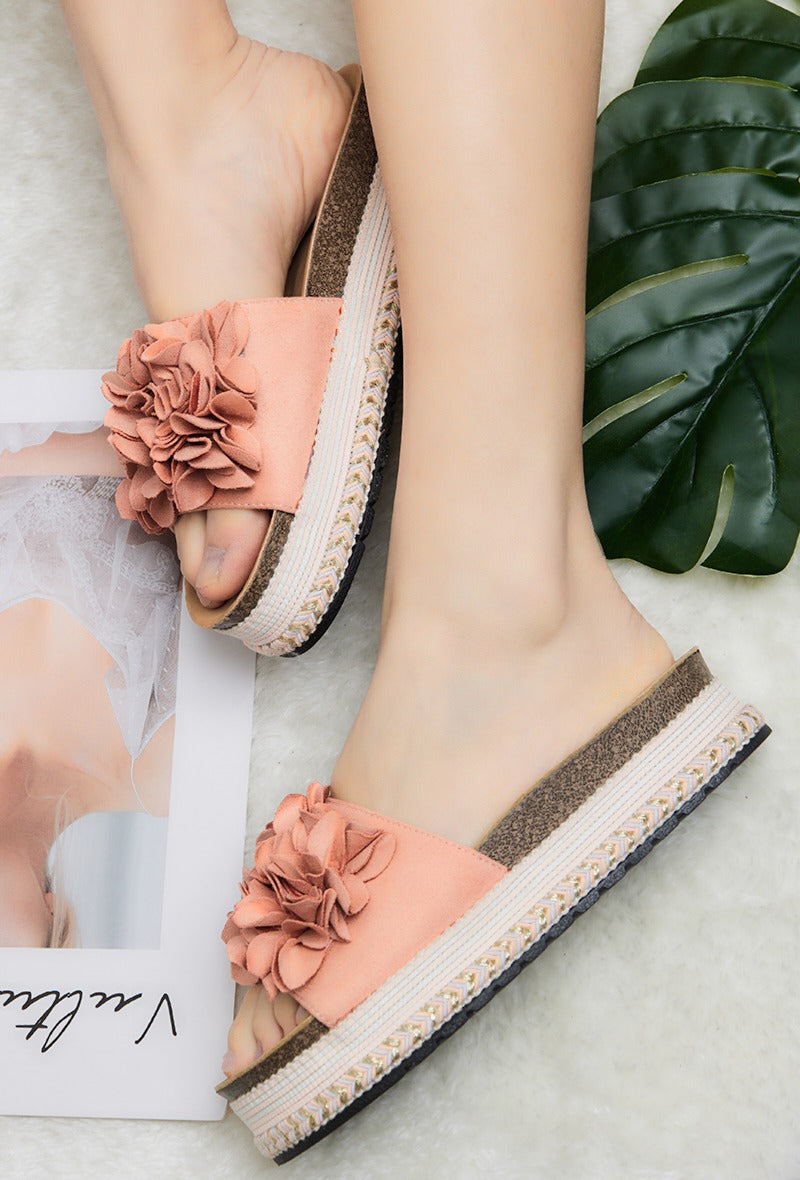 The Floral Slippers - Pink